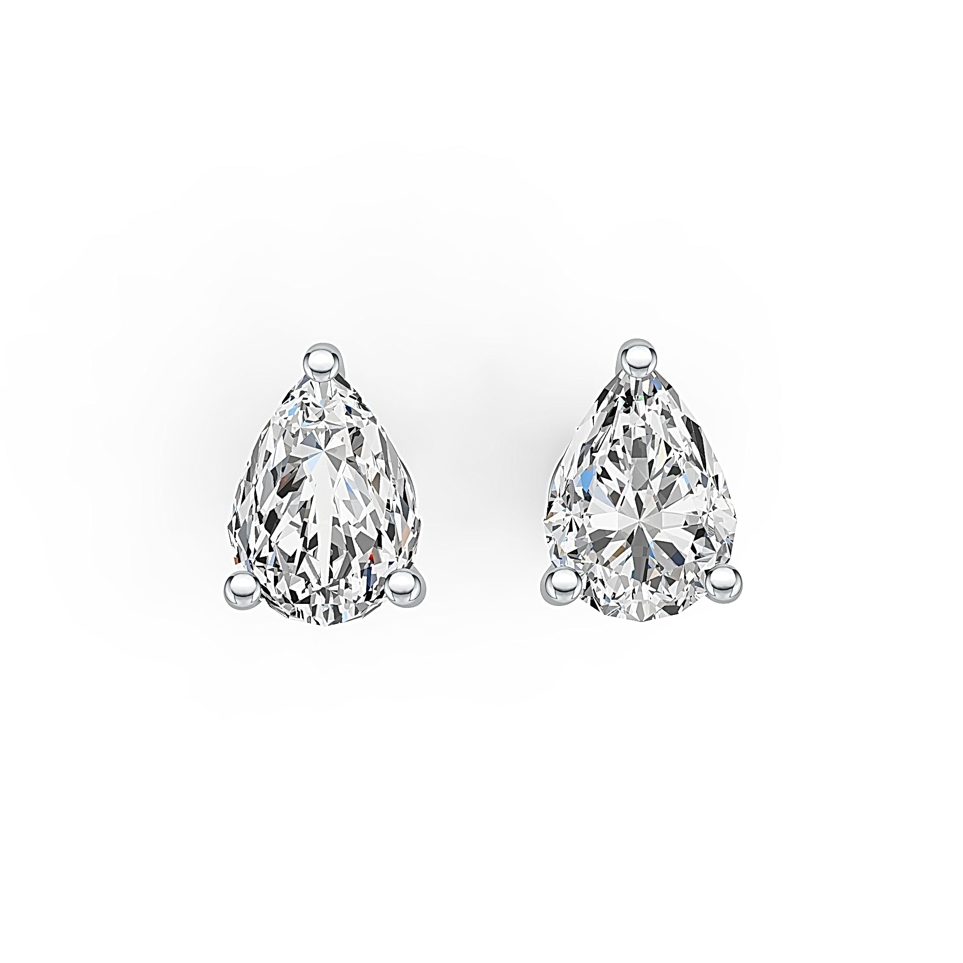Sterling Silver Semi Mount Earrings Setting Pear PE 7X5mm Simple Stud - Syzjewelry