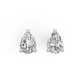 Sterling Silver Semi Mount Earrings Setting Pear PE 7X5mm Simple Stud - Syzjewelry