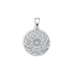 Sterling Silver Pendant Starburst Celtic Knot Compass Theme DHJ