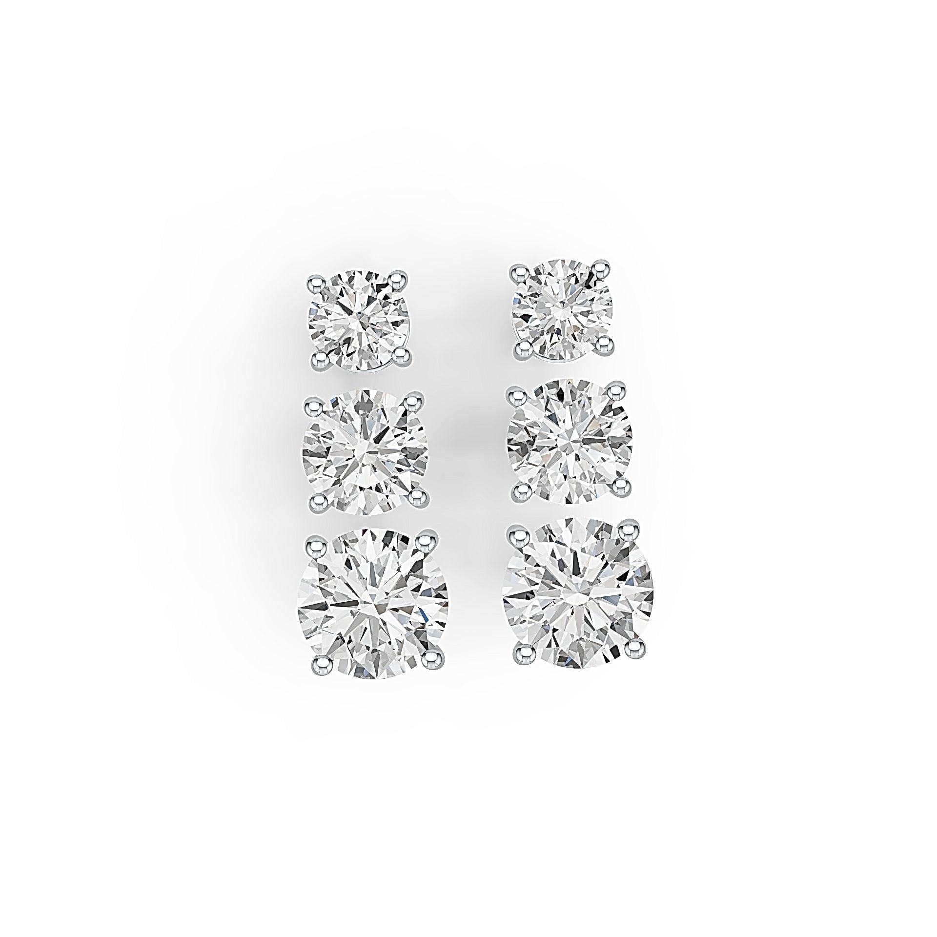 Sterling Silver Semi Mount Earrings Setting Round RD 6x6mm RD 5X5mm RD 4X4mm DHJ