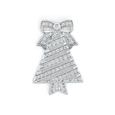 Sterling Silver Pendant with White Topaz or Moissanite Christmas Tree Theme DHJ