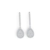 Sterling Silver Dangling Earrings with White Topaz or Moissanite - Syzjewelry