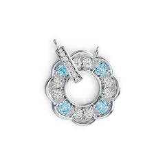 Sterling SilverPendant Setting with White Topaz or Moissanite Flower Theme Syzjewelry