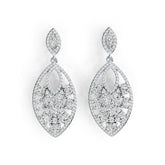Sterling Silver Semi Mount Earrings Setting Marquise MQ 6X3mm OV 4X3mm DHJ