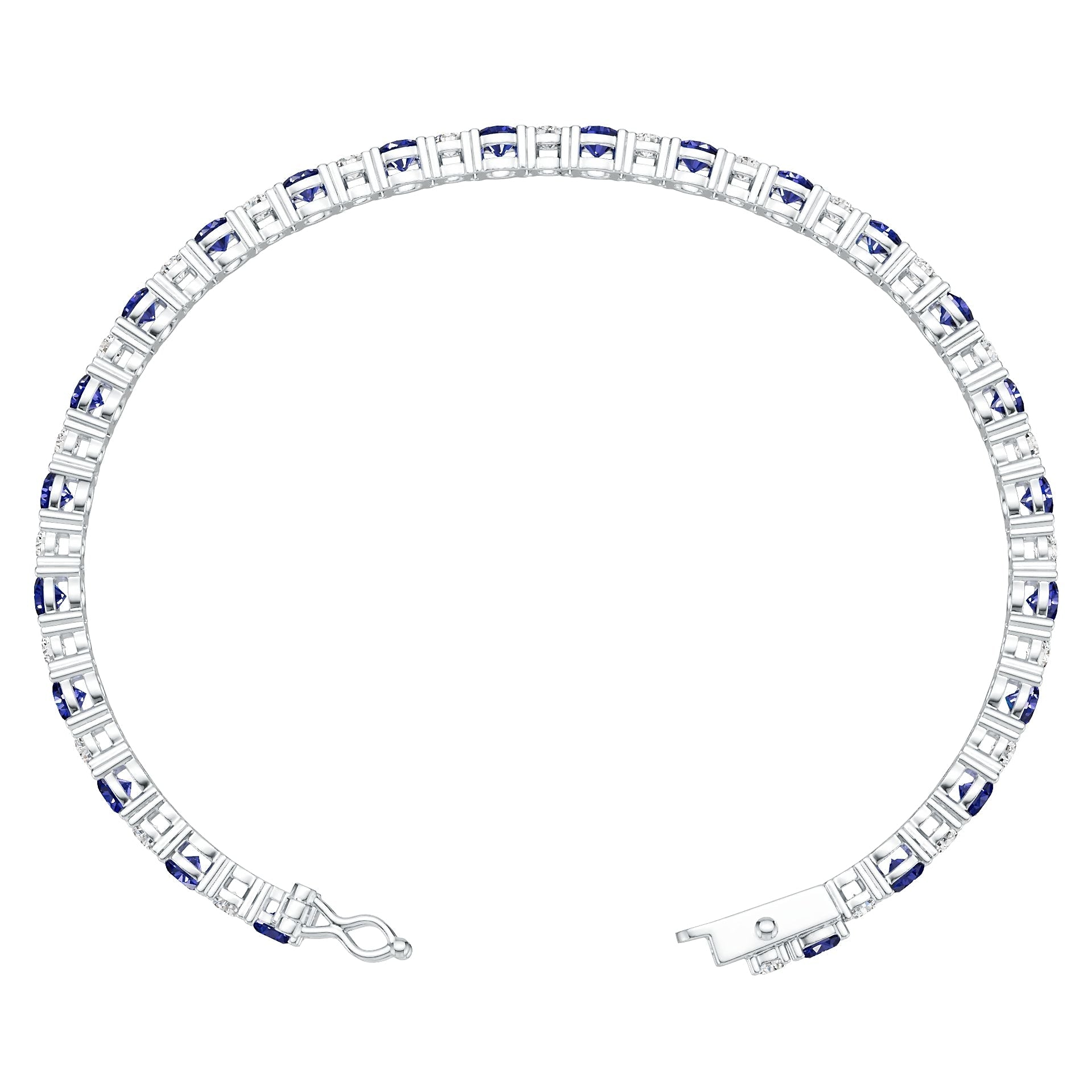 Sterling Silver Semi Mount Bracelet Setting Round RD 4x4mm DHJ