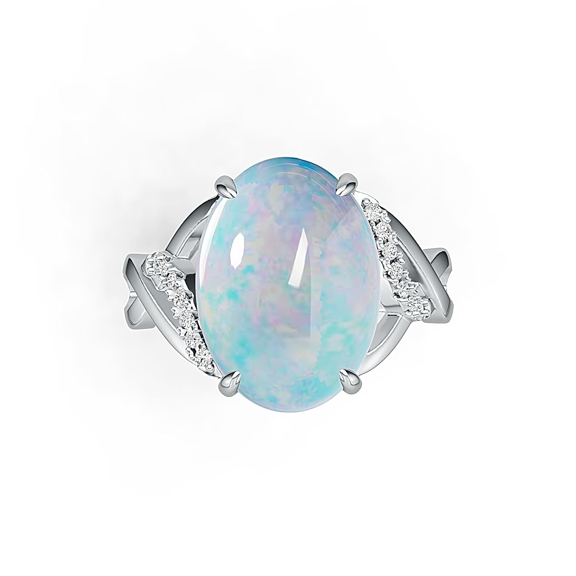 Sterling Silver Semi Mount Ring Setting Oval OV 17X12mm Cabochon DHJ