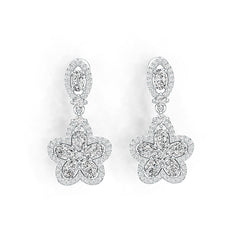 Sterling Silver Semi Mount Earrings Setting Oval OV 5X3mm with White Topaz Syzjewelry