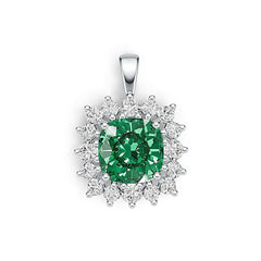 Sterling Silver Semi Mount Pendant Setting Cushion CU 8X8mm Syzjewelry