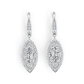 Sterling Silver Semi Mount Earrings Setting Oval OV 7X5mm with White Topaz DHJ