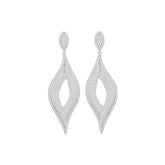 Sterling Silver Drop Chandelier Earrings with White Topaz or Moissanite DHJ