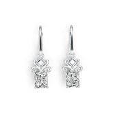 Sterling Silver Semi Mount Earrings Setting Emerald OCT 8x6mm Dangle Syzjewelry