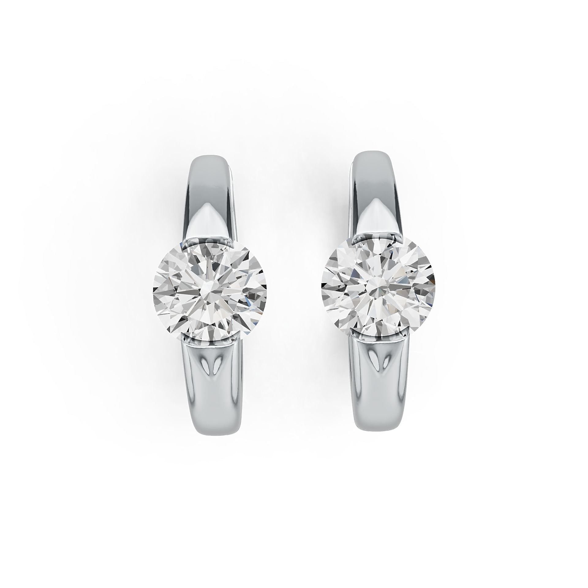 Sterling Silver Semi Mount Earrings Setting Round RD 7x7mm DHJ