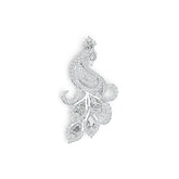 Sterling Silver Semi Mount Pendant Setting Pear PE 5X3mm Peacock Theme DHJ