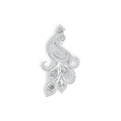 Sterling Silver Semi Mount Pendant Setting Pear PE 5X3mm Peacock Theme DHJ