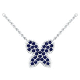 Sterling Silver Royal Blue Sapphire Pendant Round RD 1.5mm