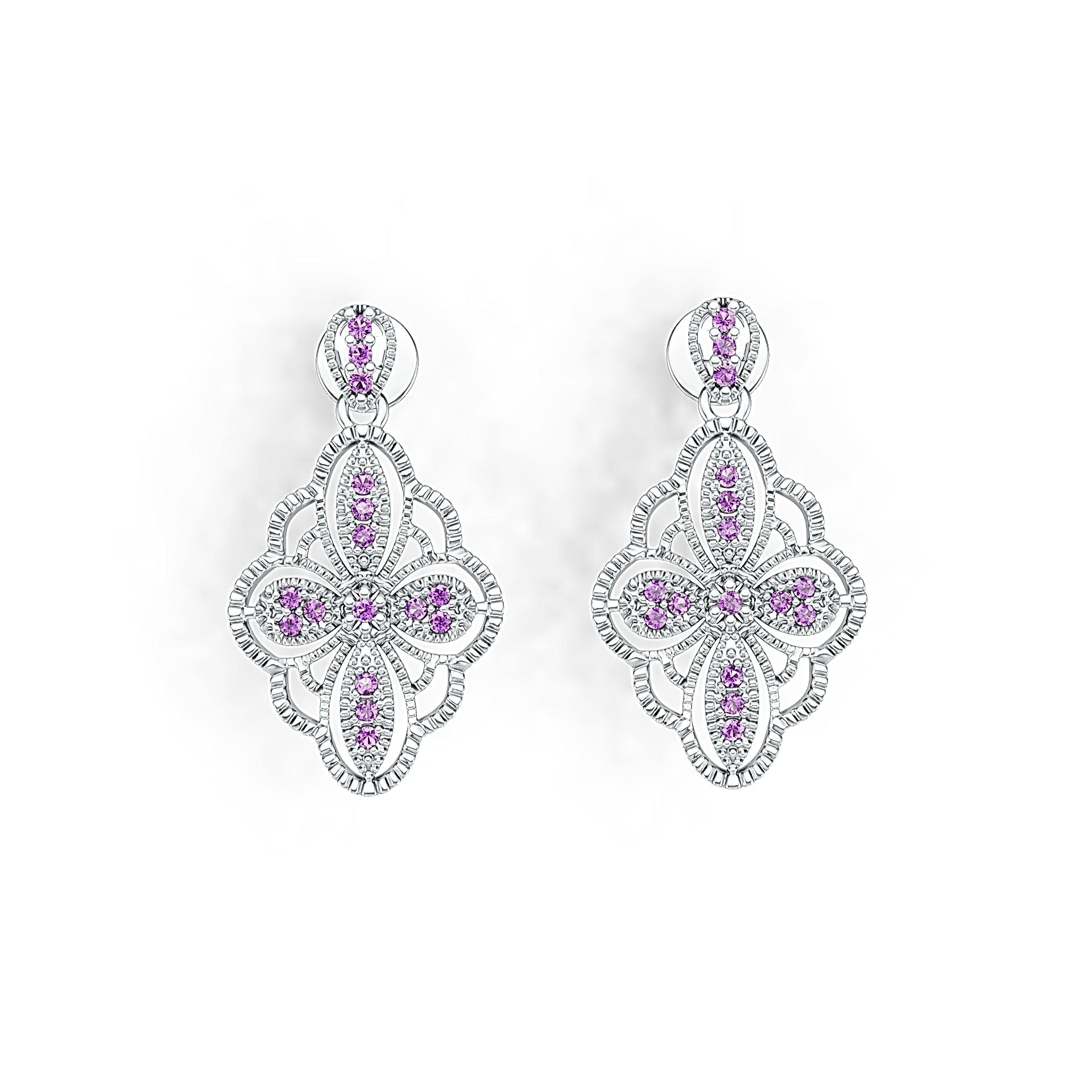 Sterling Silver Semi Mount Earrings Setting Round RD 1.2mm DHJ