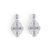 Sterling Silver Semi Mount Earrings Setting Round RD 1.2mm DHJ