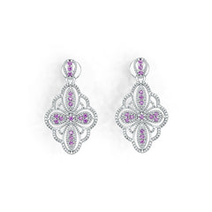 Sterling Silver Semi Mount Earrings Setting Round RD 1.2mm DHJ