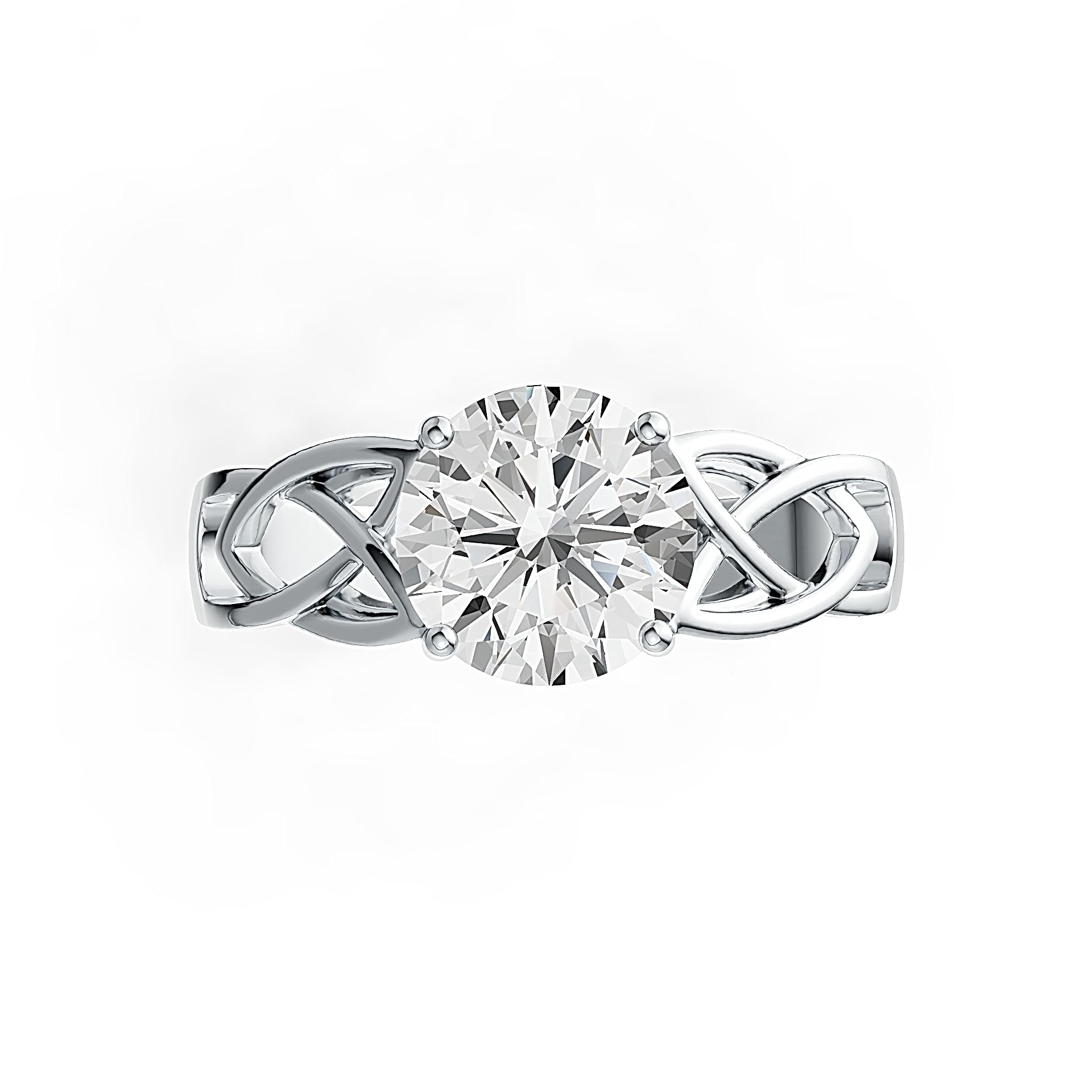 Sterling Silver Semi Mount Ring Setting Round RD 8x8mm Celtic Knot - Syzjewelry