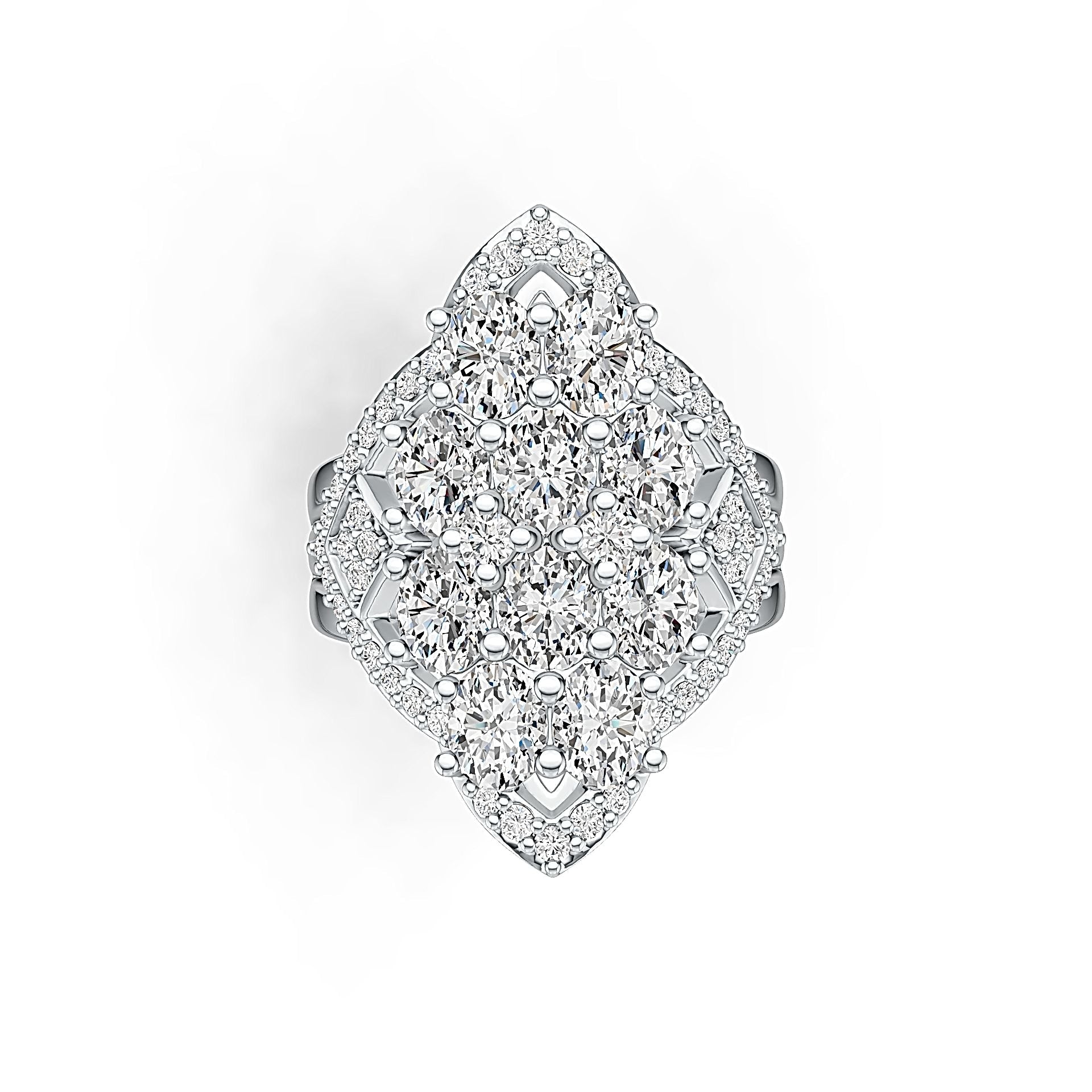 Sterling Silver Semi Mount Ring Setting Oval OV 5X4mm with White Topaz DHJ