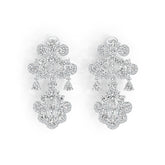 Sterling Silver Semi Mount Earrings Setting Pear PE 5X3mm with White Topaz DHJ