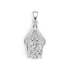 Sterling Silver Semi Mount Pendant Setting Cushion CU 11X9mm DHJ