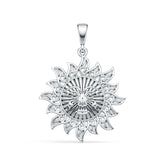 Sterling Silver Pendant Solid Sun Theme DHJ
