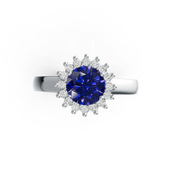 Sterling Silver Semi Mount Ring Setting Round RD 7X7mm Halo Syzjewelry