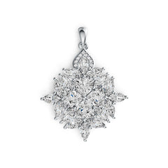Sterling Silver Semi Mount Pendant Setting Trillion TR 6X6mm MQ 6X3mm DHJ