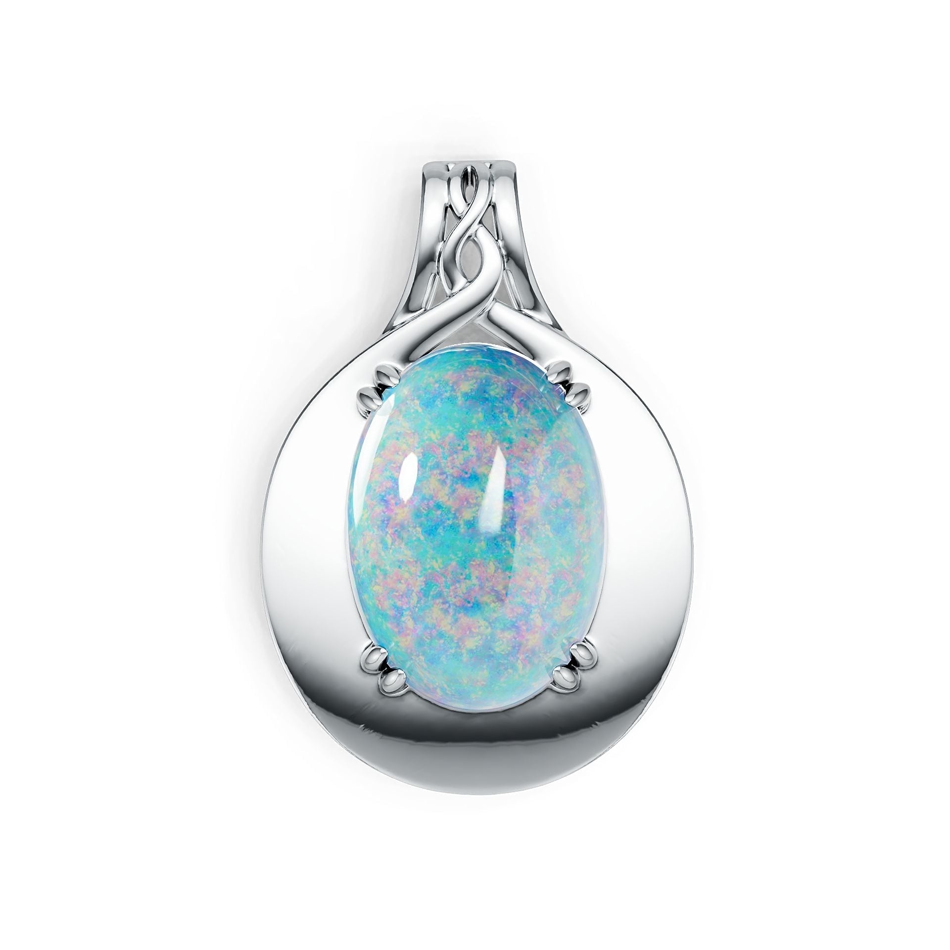Sterling Silver Semi Mount Pendant Setting Oval OV 14X10mm Cabochon DHJ