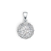Sterling Silver Semi Mount Pendant Setting Round RD 8X8mm MQ 6X3mm DHJ