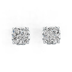 Sterling Silver Semi Mount Earrings Setting Cushion CU 7X7mm DHJ