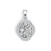 Sterling Silver Semi Mount Pendant Setting Oval OV 12X10mm Halo DHJ