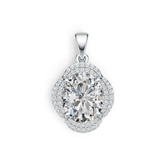 Sterling Silver Semi Mount Pendant Setting Oval OV 12X10mm Halo DHJ