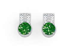 Sterling Silver Semi Mount Earrings Setting Round RD 6.5mm DHJ