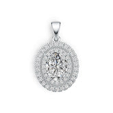 Sterling Silver Semi Mount Pendant Setting Oval OV 9x7mm DHJ