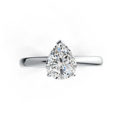 Sterling Silver Semi Mount Ring Setting Pear PE 10X8mm Solitaire DHJ