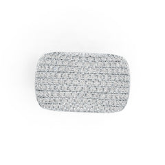 Sterling Silver Dome Pave Ring with White Topaz or Moissanite DHJ