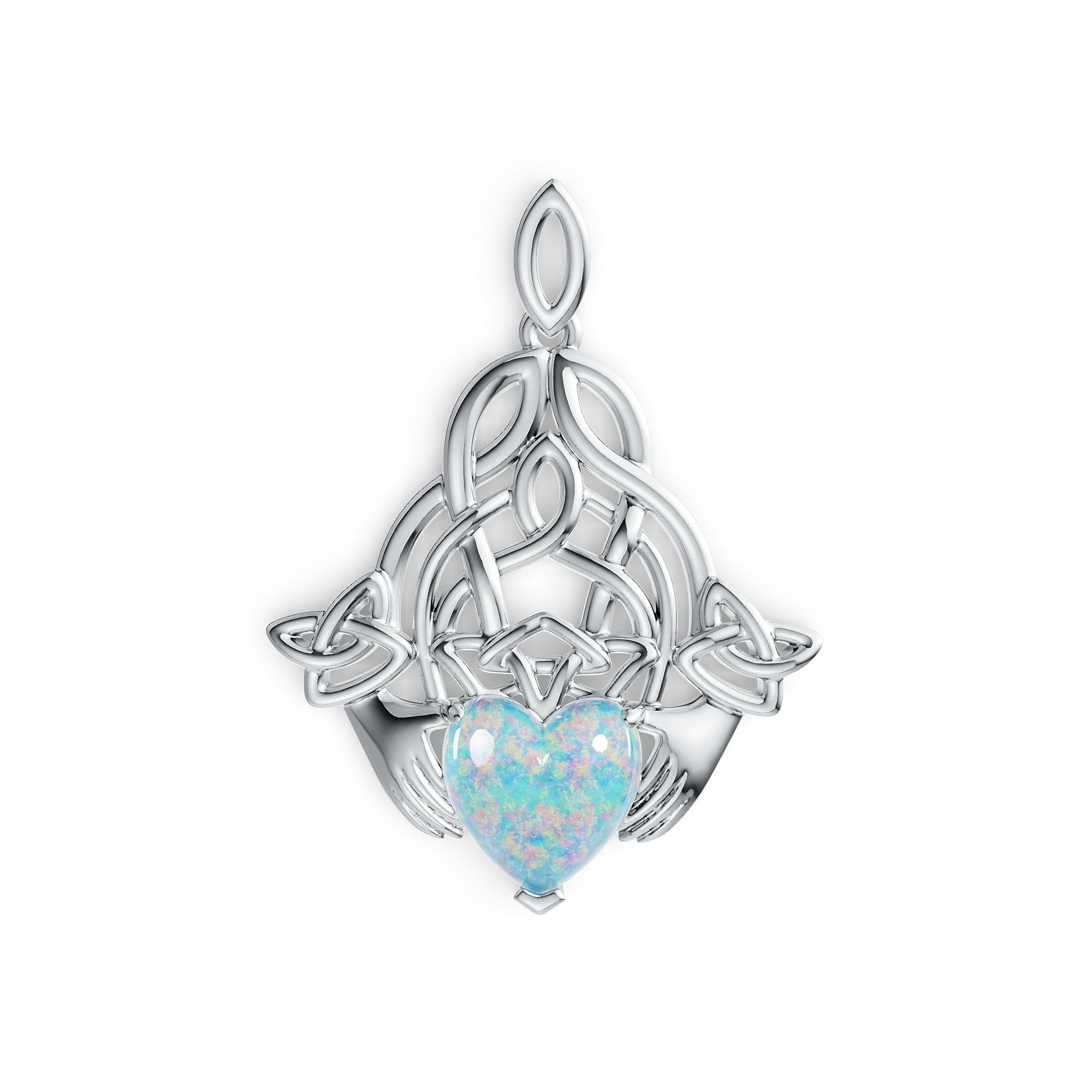 Sterling Silver Semi Mount Pendant Setting Heart HT 10X10mm Celtic Knot DHJ