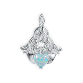 Sterling Silver Semi Mount Pendant Setting Heart HT 10X10mm Celtic Knot DHJ