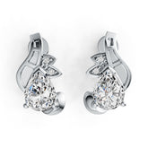 Sterling Silver Semi Mount Earrings Setting Pear PE 8x6mm DHJ
