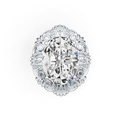 Sterling Silver Semi Mount Ring Setting Oval OV 20X15mm Cocktail Ring DHJ