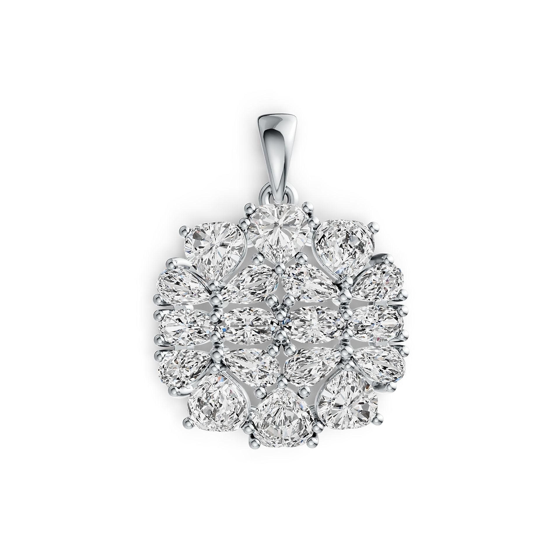 Sterling Silver Semi Mount Pendant Setting Pear PE 5X3mm OV 5X3mm HT 5X5mm DHJ