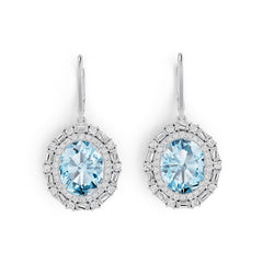 Sterling Silver Semi Mount Earrings Setting Oval OV 11x9mm with White Topaz Syzjewelry