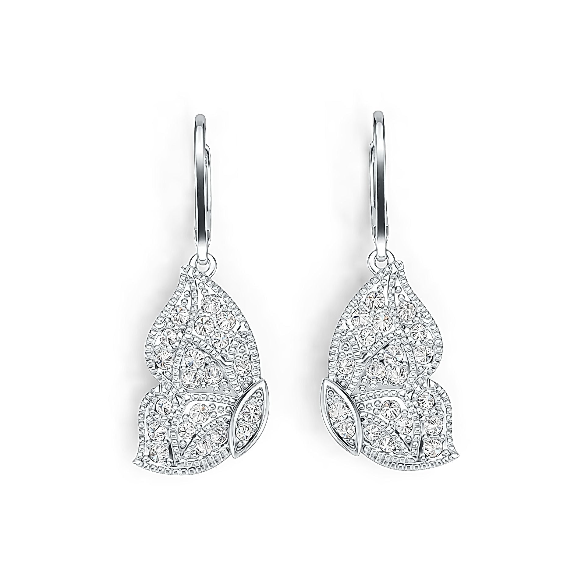 Sterling Silver Semi Mount Earrings Setting Round RD 1.75mm Butterfly DHJ