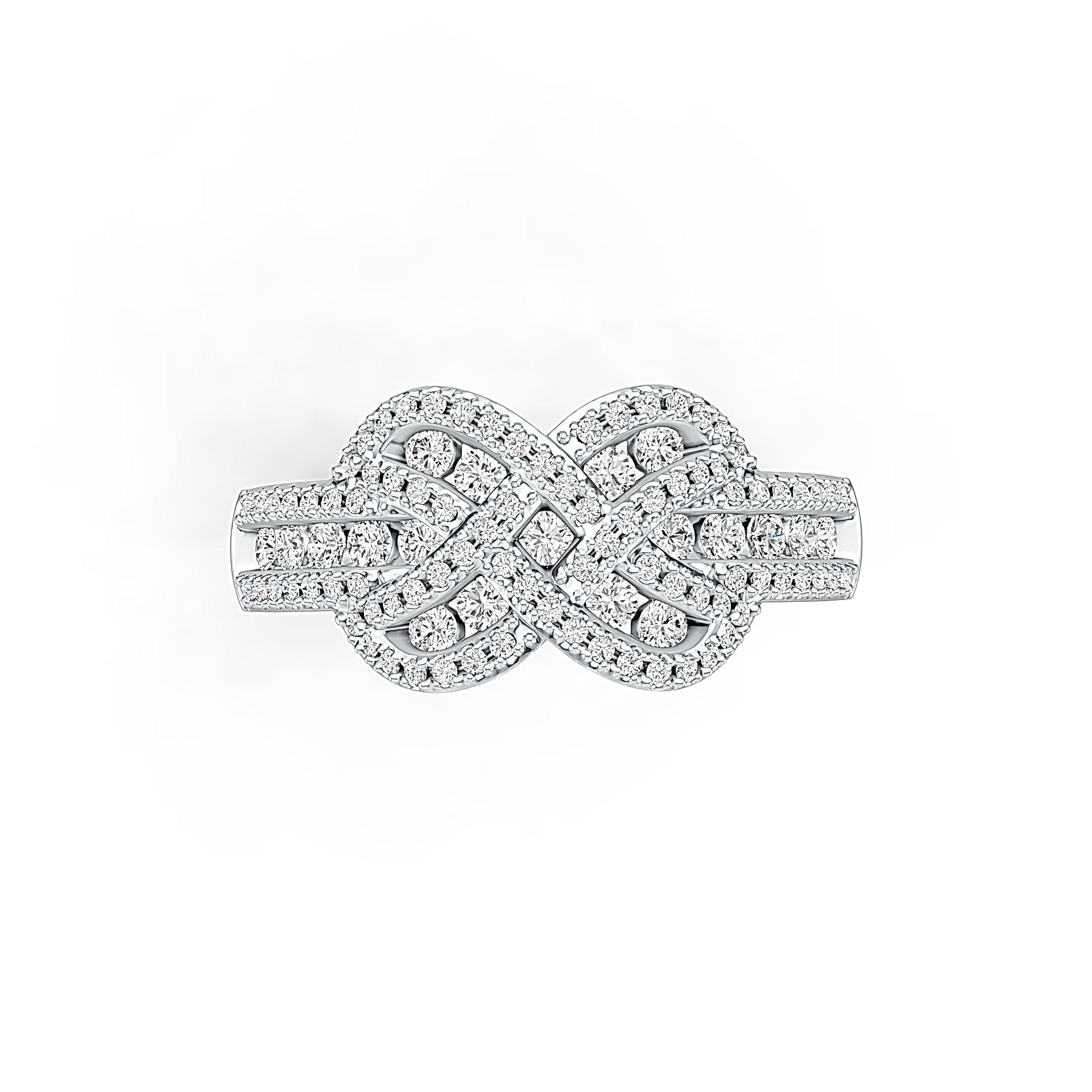 Sterling Silver Infinity Ring with White Topaz or Moissanite - Syzjewelry