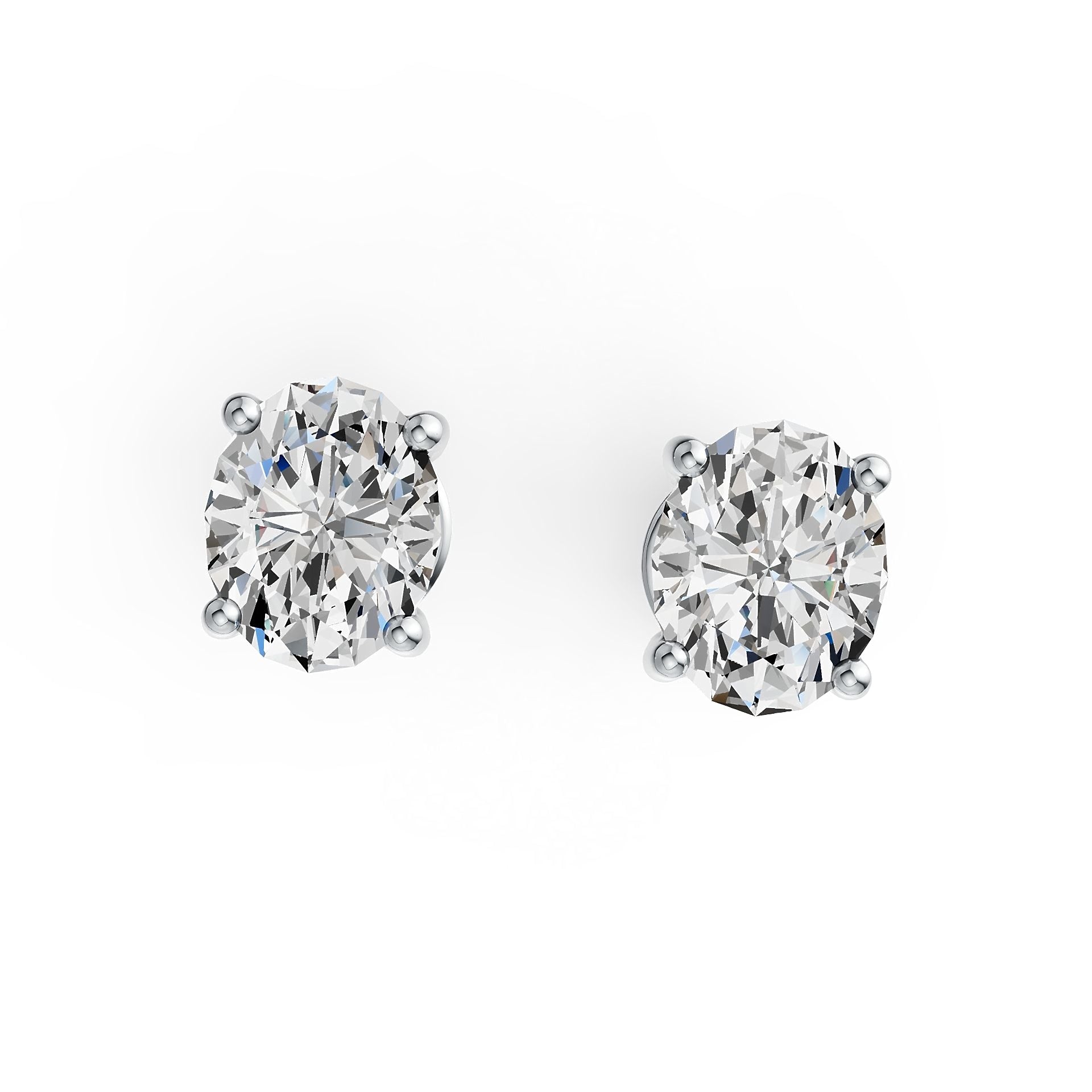 Sterling Silver Semi Mount Earrings Setting Oval OV 5X4mm Simple Stud DHJ