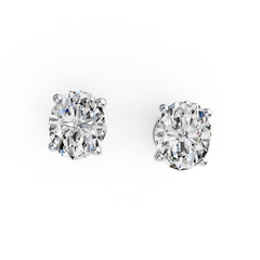 Sterling Silver Semi Mount Earrings Setting Oval OV 5X4mm Simple Stud DHJ