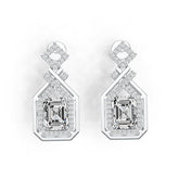 Sterling Silver Semi Mount Earrings Setting Emerald OCT 8X6mm DHJ