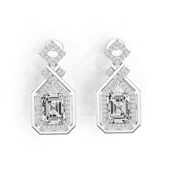 Sterling Silver Semi Mount Earrings Setting Emerald OCT 8X6mm DHJ